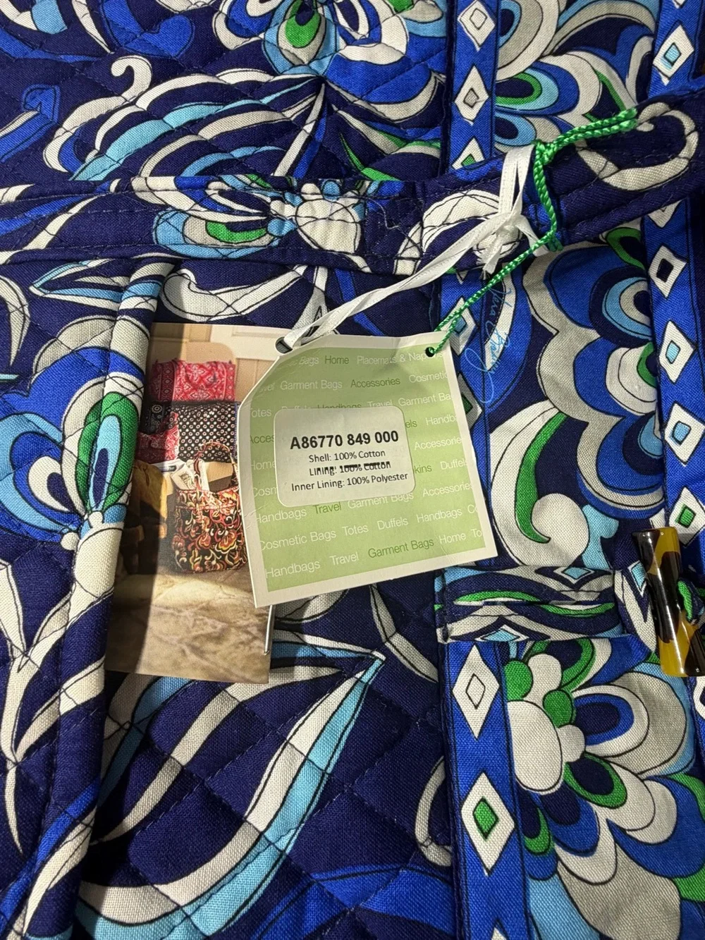 NEW Vera Bradley Villager Mediterranean Large Tote with matching wallet